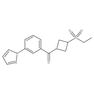 (3-(1H-pyrazol-1-yl)phenyl)(3-(ethylsulfonyl)azetidin-1-yl)methanone Structure