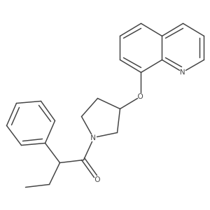 2-Phenyl-1-(3-(quinolin-8-yloxy)pyrrolidin-1-yl)butan-1-one Structure