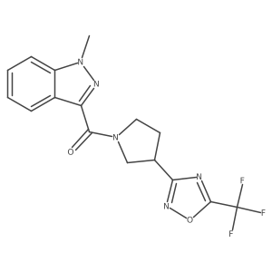 (1-methyl-1H-indazol-3-yl)(3-(5-(trifluoromethyl)-1,2,4-oxadiazol-3-yl)pyrrolidin-1-yl)methanone结构式