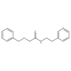 2-(benzylthio)-N-(2-(pyrimidin-5-yl)ethyl)acetamide结构式