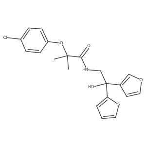 2-(4-chlorophenoxy)-N-(2-(furan-3-yl)-2-hydroxy-2-(thiophen-2-yl)ethyl)-2-methylpropanamide结构式