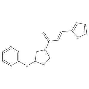 (E)-3-(furan-2-yl)-1-(3-(pyrazin-2-yloxy)pyrrolidin-1-yl)prop-2-en-1-one Structure