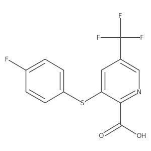 3-(4-Fluoro-phenylsulfanyl)-5-trifluoromethyl-pyridine-2-carboxylic acid Structure