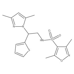 N-(2-(3,5-dimethyl-1H-pyrazol-1-yl)-2-(thiophen-2-yl)ethyl)-3,5-dimethylisoxazole-4-sulfonamide Structure