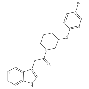 1-(3-((5-bromopyrimidin-2-yl)oxy)piperidin-1-yl)-2-(1H-indol-3-yl)ethanone结构式