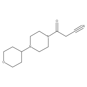 3-oxo-3-(4-(tetrahydro-2H-pyran-4-yl)piperazin-1-yl)propanenitrile Structure