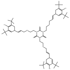 1,3,5-Tris[2-[3-(3,5-ditert-butyl-4-hydroxycyclohexa-2,4-dien-1-yl)prop-2-enoxy]ethyl]-1,3,5-triazinane-2,4,6-trione Structure