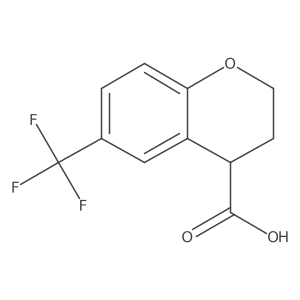 6-(trifluoromethyl)-3,4-dihydro-2H-1-benzopyran-4-carboxylic acid结构式