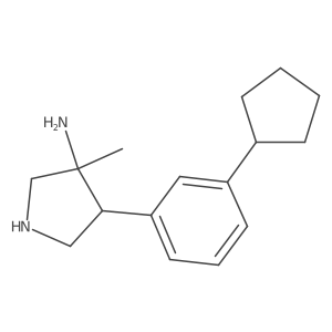 4-(3-Cyclopentylphenyl)-3-methylpyrrolidin-3-amine结构式