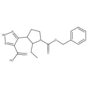 5-{1-[(benzyloxy)carbonyl]-2-ethylpyrrolidin-3-yl}-1H-1,2,3-triazole-4-carboxylic acid结构式