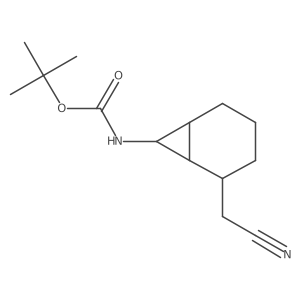 Carbamic acid, N-[2-(cyanomethyl)bicyclo[4.1.0]hept-7-yl]-, 1,1-dimethylethyl ester结构式