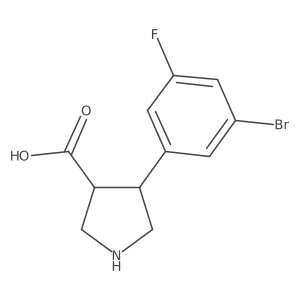 4-(3-Bromo-5-fluorophenyl)pyrrolidine-3-carboxylic acid结构式