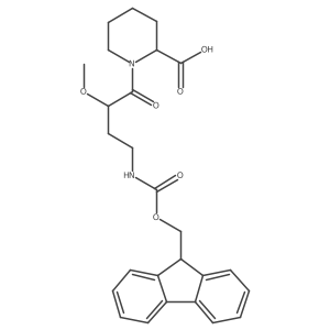 (2S)-1-[4-({[(9H-fluoren-9-yl)methoxy]carbonyl}amino)-2-methoxybutanoyl]piperidine-2-carboxylic acid结构式