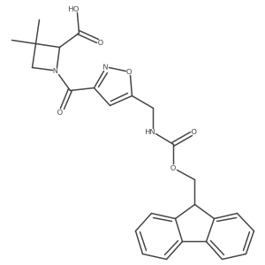 1-{5-[({[(9H-fluoren-9-yl)methoxy]carbonyl}amino)methyl]-1,2-oxazole-3-carbonyl}-3,3-dimethylazetidine-2-carboxylic acid结构式