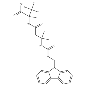 2-[3-({[(9H-fluoren-9-yl)methoxy]carbonyl}amino)-3-methylbutanamido]-3,3,3-trifluoro-2-methylpropanoic acid结构式