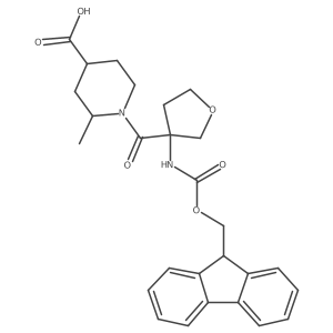 1-[3-({[(9H-fluoren-9-yl)methoxy]carbonyl}amino)oxolane-3-carbonyl]-2-methylpiperidine-4-carboxylic acid结构式