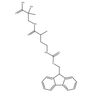 3-[4-({[(9H-fluoren-9-yl)methoxy]carbonyl}amino)-2-methylbutanamido]-2-hydroxy-2-methylpropanoic acid结构式