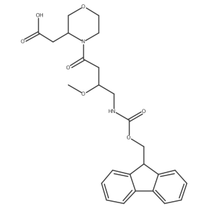 2-{4-[4-({[(9H-fluoren-9-yl)methoxy]carbonyl}amino)-3-methoxybutanoyl]morpholin-3-yl}acetic acid结构式