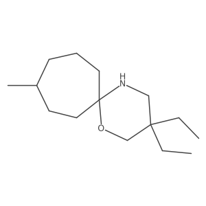 3,3-Diethyl-9-methyl-1-oxa-5-azaspiro[5.6]dodecane结构式