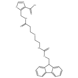 5-({3-[2-({[(9H-fluoren-9-yl)methoxy]carbonyl}amino)ethoxy]propanamido}methyl)-1,3-oxazole-4-carboxylic acid Structure