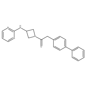 2-([1,1'-Biphenyl]-4-yl)-1-(3-(pyrimidin-2-ylamino)azetidin-1-yl)ethanone Structure