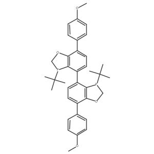 (3S,3'S)-3,3'-Di-tert-butyl-7,7'-bis(4-methoxyphenyl)-2,2',3,3'-tetrahydro-4,4'-bibenzo[d][1,3]oxaphosphole结构式