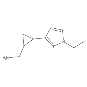 rac-[(1R,2R)-2-(1-ethyl-1H-pyrazol-3-yl)cyclopropyl]methanamine Structure
