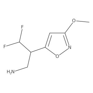 3,3-Difluoro-2-(3-methoxy-1,2-oxazol-5-yl)propan-1-amine Structure