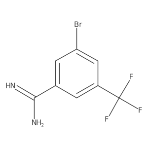 3-Bromo-5-(trifluoromethyl)benzene-1-carboximidamide结构式