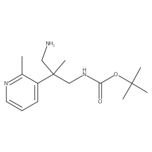 tert-butyl N-[3-amino-2-methyl-2-(2-methylpyridin-3-yl)propyl]carbamate结构式