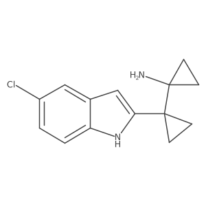 1-[1-(5-chloro-1H-indol-2-yl)cyclopropyl]cyclopropan-1-amine结构式