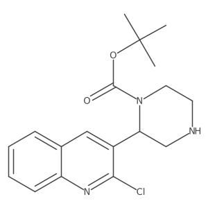 Tert-butyl 2-(2-chloroquinolin-3-yl)piperazine-1-carboxylate结构式
