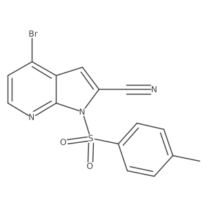 4-Bromo-1-[(4-methylphenyl)sulfonyl]-1H-pyrrolo[2,3-b]pyridine-2-carbonitrile结构式