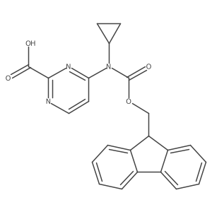 4-[cyclopropyl({[(9H-fluoren-9-yl)methoxy]carbonyl})amino]pyrimidine-2-carboxylic acid结构式