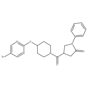 4-{4-[(5-Bromopyrimidin-2-yl)oxy]piperidine-1-carbonyl}-1-phenylpyrrolidin-2-one结构式