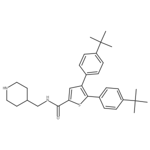 4,5-Bis(4-(tert-butyl)phenyl)-N-(piperidin-4-ylmethyl)thiophene-2-carboxamide结构式