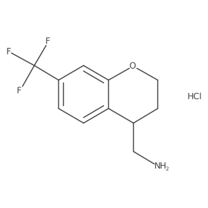 1-[7-(trifluoromethyl)-3,4-dihydro-2H-1-benzopyran-4-yl]methanamine hydrochloride结构式