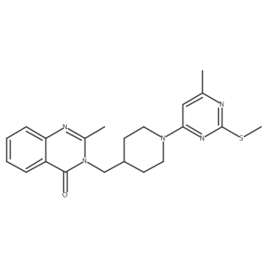 2-Methyl-3-({1-[6-methyl-2-(methylsulfanyl)pyrimidin-4-yl]piperidin-4-yl}methyl)-3,4-dihydroquinazolin-4-one结构式