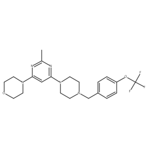4-[2-Methyl-6-(4-{[4-(trifluoromethoxy)phenyl]methyl}piperazin-1-yl)pyrimidin-4-yl]morpholine Structure