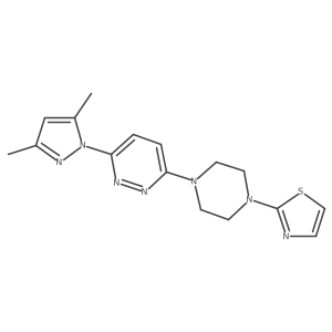 3-(3,5-dimethyl-1H-pyrazol-1-yl)-6-[4-(1,3-thiazol-2-yl)piperazin-1-yl]pyridazine Structure