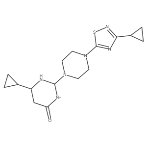 6-Cyclopropyl-2-[4-(3-cyclopropyl-1,2,4-thiadiazol-5-yl)piperazin-1-yl]-1,3-diazinan-4-one Structure