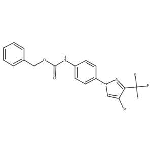 benzyl N-{4-[4-bromo-3-(trifluoromethyl)-1H-pyrazol-1-yl]phenyl}carbamate Structure