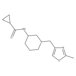 N-{1-[(2-methyl-1,3-thiazol-4-yl)methyl]piperidin-3-yl}cyclopropanecarboxamide结构式