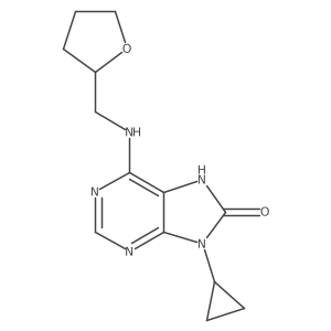 9-cyclopropyl-6-{[(oxolan-2-yl)methyl]amino}-8,9-dihydro-7H-purin-8-one结构式