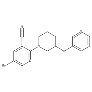 5-Bromo-2-[3-(pyridin-3-yloxy)piperidin-1-yl]pyridine-3-carbonitrile结构式