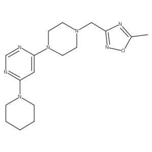 4-{4-[(5-Methyl-1,2,4-oxadiazol-3-yl)methyl]piperazin-1-yl}-6-(piperidin-1-yl)pyrimidine结构式