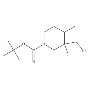 Tert-butyl 3-(bromomethyl)-3-fluoro-4-methyl-piperidine-1-carboxylate结构式