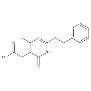[2-(Benzylthio)-4-methyl-6-oxo-1,6-dihydropyrimidin-5-yl]acetic acid Structure