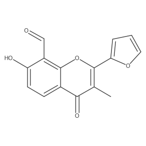 2-(2-Furanyl)-7-hydroxy-3-methyl-4-oxo-4H-1-benzopyran-8-carboxaldehyde结构式