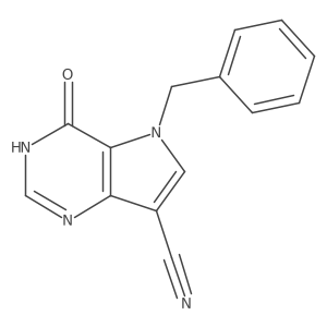 5-Benzyl-4-oxo-4,5-dihydro-3H-pyrrolo[3,2-d]pyrimidine-7-carbonitrile结构式